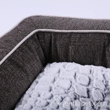 가짜 모피 개 제거 가능한 소파 직사각형 볼스터 침대